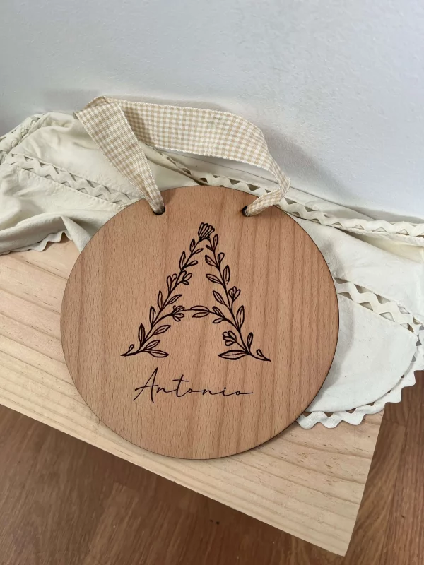 Placa inicial flores y nombre