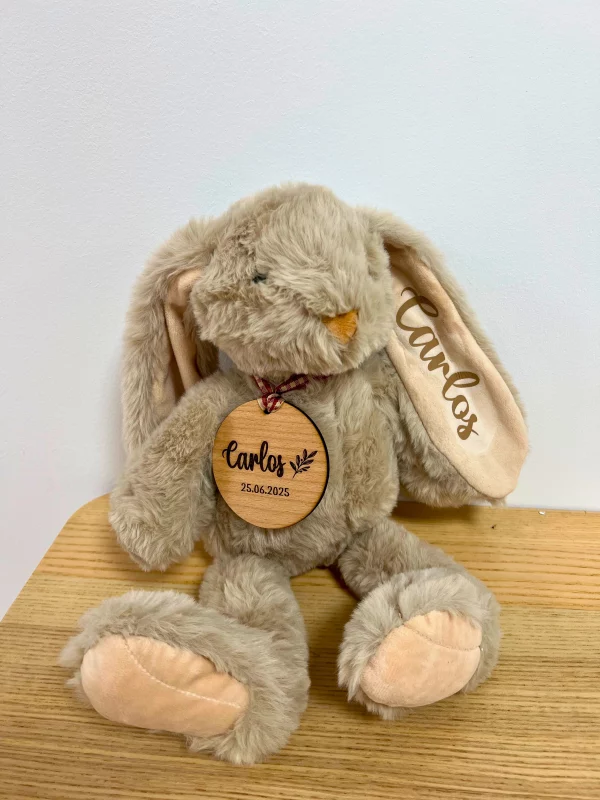 Peluche personalizado con placa