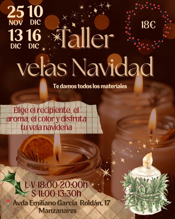 Cartel Velas de Navidad (1) Taller de Velas de Navidad