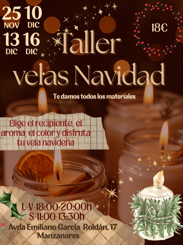 Cartel Velas de Navidad (1) Taller de Velas de Navidad