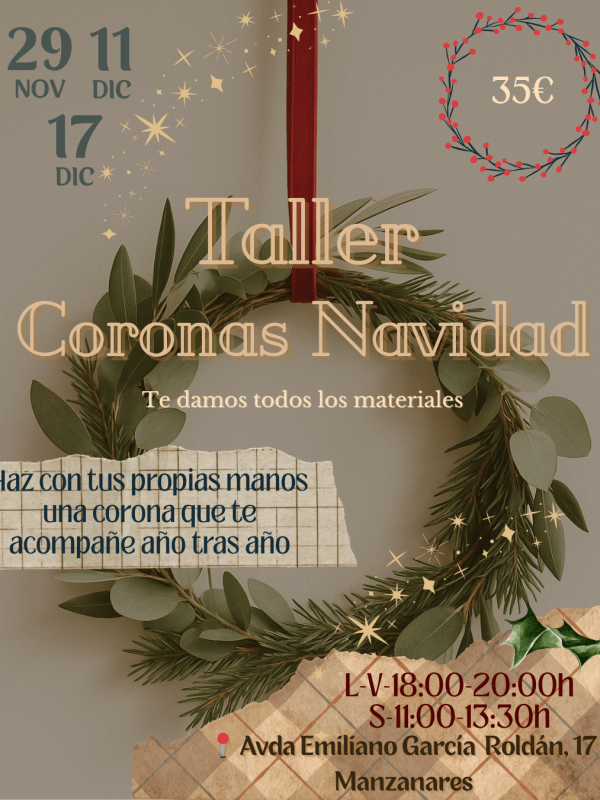Cartel coronas de Navidad (1) (1) Taller de Coronas de Navidad