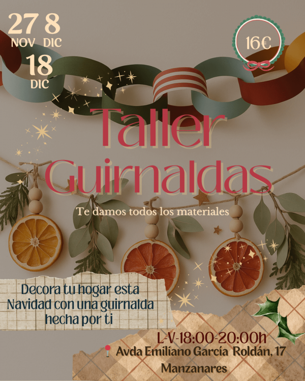 Cartel guirnaldas de navidad (1) Taller de Guirnaldas