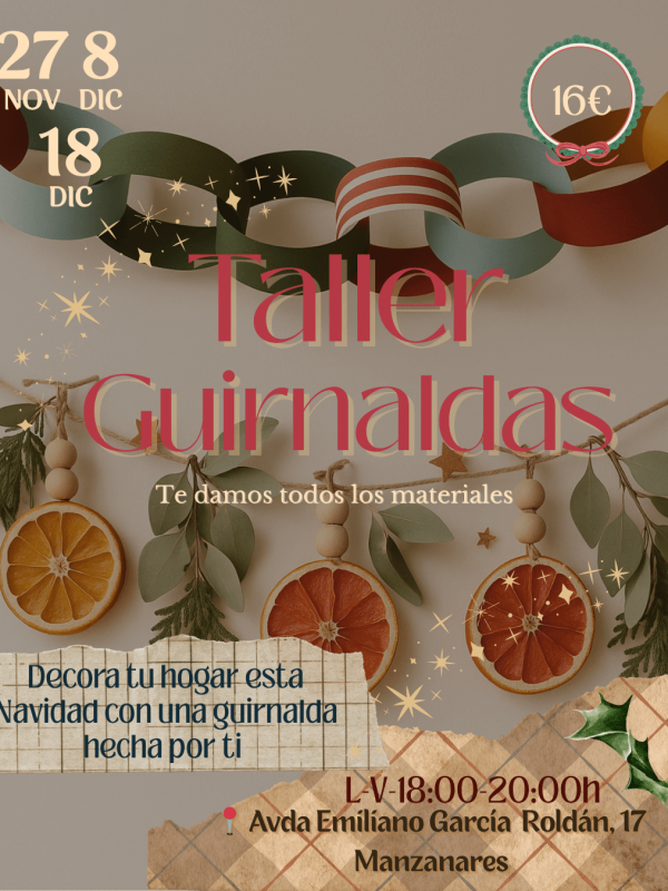 Cartel guirnaldas de navidad (1) Taller de Guirnaldas