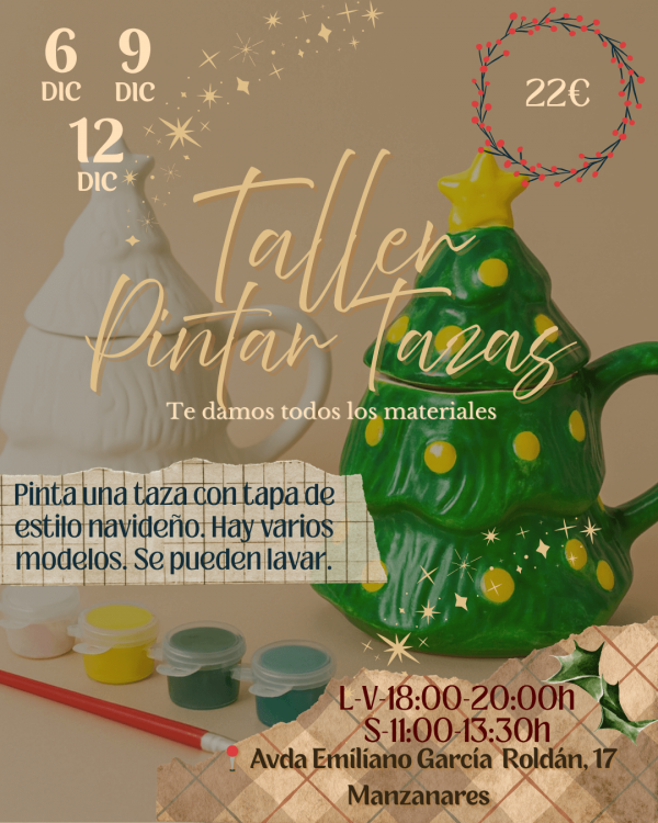 Cartel tazas de navidad (1) Taller de Tazas de Navidad