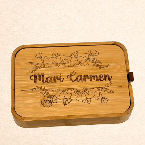 Joyero Caja joyero de bambú con espejo